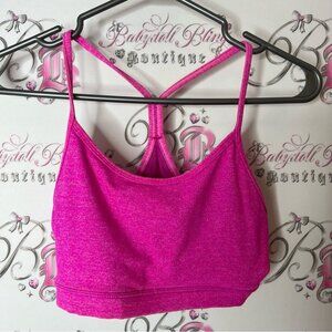 Lululemon bra racer back pink neon Pink Sports Bra size 6 stretchy